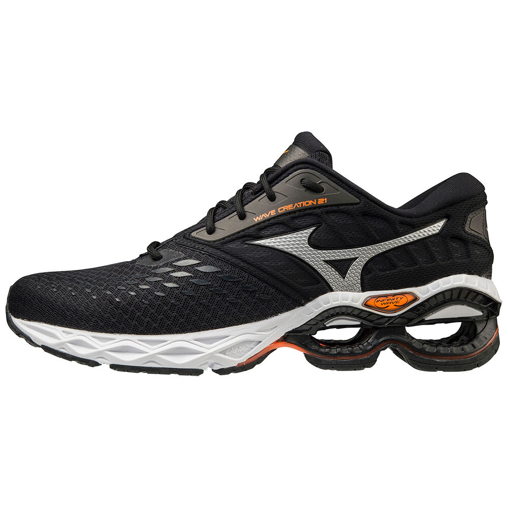 Mizuno Wave Creation 21 Férfi Futócipő Fekete/Narancssárga MHY043592